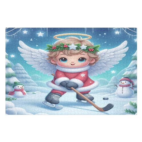 Süßer Kleiner Engel Holzpuzzle - 1000 Teiliges Jigsaw Knobelspiel - Puzzle Für Erwachsene & Kinder - Outdoor & Reisespielzeug （75×50cm） von LTTTT
