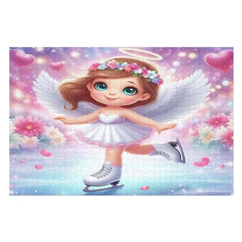 Süßer Kleiner Engel Puzzle 1000 Teile, Holzpuzzle Herausforderndes GesKükenlichkeitsspiel Für Die Ganze Familie, Kinder Erwachsenenpuzzle Ab 12 Jahren （75×50cm） von LTTTT