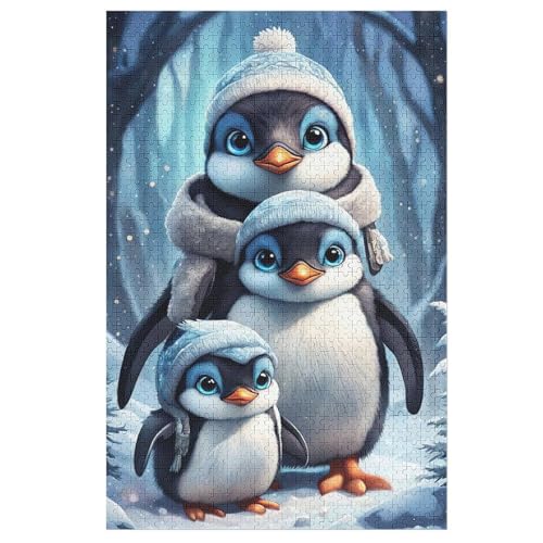 Süßer Pinguin-Puzzlespiel Aus Holz, 1000 Puzzleteile, Kreatives Puzzle Für Teenager Und Erwachsene, Kreatives Spielzeug, Puzzles, 78×53cm Süßer Pinguin-Puzzlespiel Aus Holz, 1000 Puzzleteile, Kreatives Puzzle Für Teenager Und Erwachsene, Kreatives Spielzeug, Puzzles, 78×53cm von LTTTT