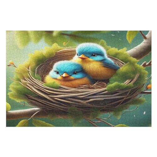Süßer Vogel Puzzle, Puzzles Für Erwachsene Kinder, 1000 Teile Holzpuzzle, Für Jugendliche Herausforderungsspielzeug （75×50cm） von LTTTT
