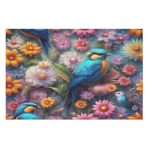 Süßer Vogel Puzzles 1000 Teile Erwachsener Kniffel Spaß Für Die Ganze Familie, Holzpuzzle Kinder Erwachsene, Impossible Puzzle Schwer （75×50cm） von LTTTT