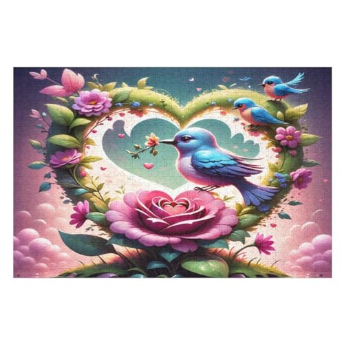 Süßer Vogel Puzzles 1000 Teile Erwachsener Kniffel Spaß Für Die Ganze Familie, Holzpuzzle Kinder Erwachsene, Impossible Puzzle Schwer （75×50cm） von LTTTT