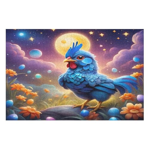 Süßes Huhn -Puzzle, 1000 Teile,Holzpuzzle Für Erwachsene Kinder, Lustiges Spielzeug, Denkspiel, Bildungsspiel, （75×50cm） von LTTTT
