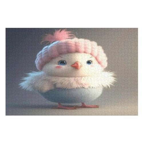 Süßes Huhn Puzzles 1000 Teile Erwachsener Kniffel Spaß Für Die Ganze Familie, Holzpuzzle Kinder Erwachsene, Impossible Puzzle Schwer （75×50cm） von LTTTT
