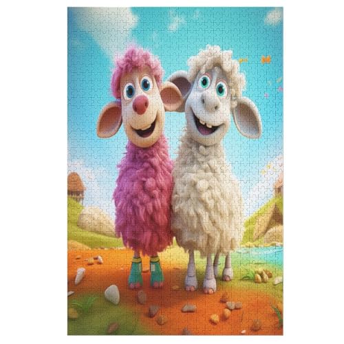 Süßes Schaf Puzzle 1000 Teile, Holzpuzzle Für Erwachsene Kinder, Impossible Puzzles, Geschicklichkeitsspiel Für Die Ganze Familie 78×53cm Süßes Schaf Puzzle 1000 Teile, Holzpuzzle Für Erwachsene Kinder, Impossible Puzzles, Geschicklichkeitsspiel Für Die Ganze Familie 78×53cm von LTTTT