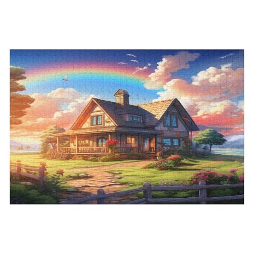 Sweet Landschaft Puzzles 1000 Teile Erwachsener Kniffel Spaß Für Die Ganze Familie, Holzpuzzle Kinder Erwachsene, Impossible Puzzle Schwer （75×50cm） von LTTTT