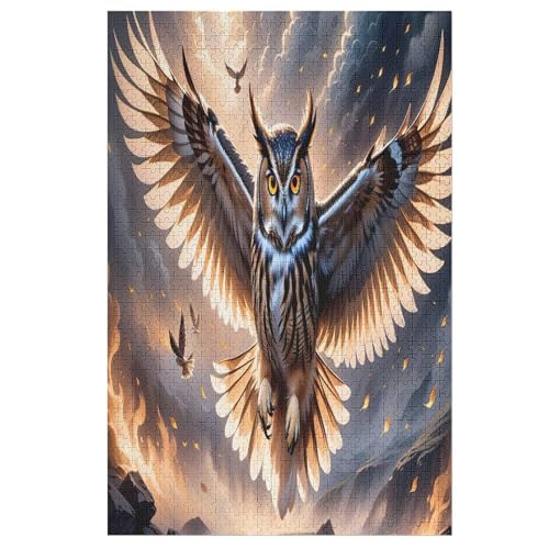 Tierische Eule 1000 Teile Puzzles Für Erwachsene Holzpuzzle Familienpuzzlespiel Stressabbau-Puzzle Für Erwachsene Kinder Ab 12 Jahren 78×53cm Tierische Eule 1000 Teile Puzzles Für Erwachsene Holzpuzzle Familienpuzzlespiel Stressabbau-Puzzle Für Erwachsene Kinder Ab 12 Jahren 78×53cm von LTTTT