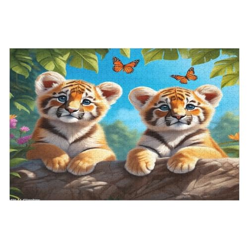 Tiger 1000 Teile Puzzles, Wood Craft, Hochwertiges Modernes Puzzle, DIY, Für Erwachsene Und Kinder Ab 12 Jahren, （75×50cm） von LTTTT