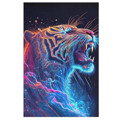 Tiger 1000 Teile Puzzles Für Erwachsene, Impossible Puzzle, Geschicklichkeitsspiel Für Die Ganze Familie, Kinder Holzpuzzle 78×53cm Tiger 1000 Teile Puzzles Für Erwachsene, Impossible Puzzle, Geschicklichkeitsspiel Für Die Ganze Familie, Kinder Holzpuzzle 78×53cm von LTTTT