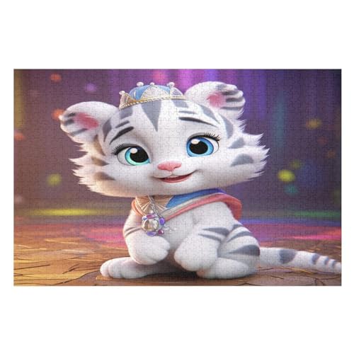 Tiger Holzpuzzle 1000 Teile, Knobelspiele Für Erwachsene, Teenager, Puzzles Unmögliche - Kinder Puzzle Zimmer Deko （75×50cm） von LTTTT