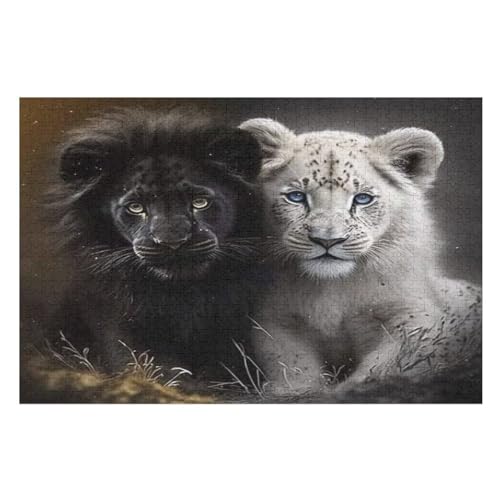 Tiger Holzpuzzle - 1000 Teiliges Jigsaw Knobelspiel - Puzzle Für Erwachsene & Kinder - Outdoor & Reisespielzeug （75×50cm） von LTTTT