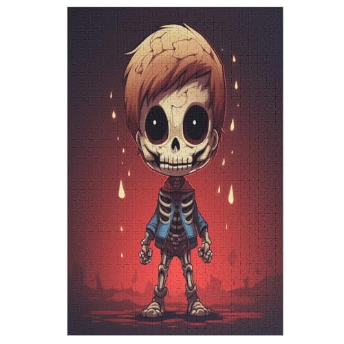Totenkopf Boy -Puzzle, 1000 Teile,Holzpuzzle Für Erwachsene Kinder, Lustiges Spielzeug, Denkspiel, Bildungsspiel, 78×53cm von LTTTT