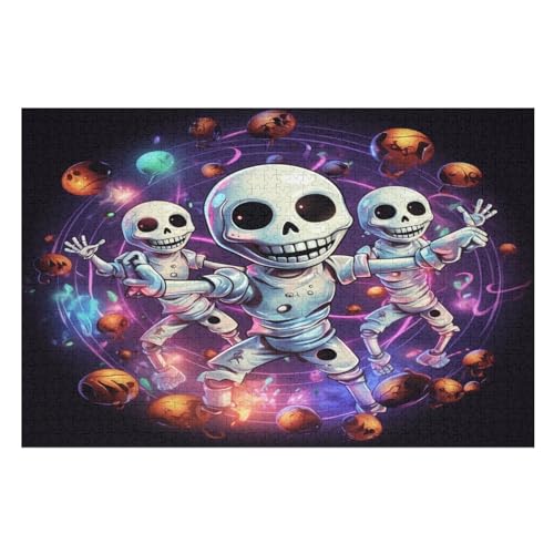 Totenkopf -Puzzle, 1000 Teile,Holzpuzzle Für Erwachsene Kinder, Lustiges Spielzeug, Denkspiel, Bildungsspiel, （75×50cm） von LTTTT