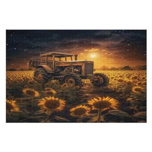 Traktor Puzzles 1000 Teile Erwachsener Kniffel Spaß Für Die Ganze Familie, Holzpuzzle Kinder Erwachsene, Impossible Puzzle Schwer （75×50cm） von LTTTT