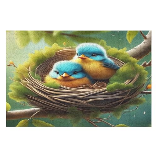 Vogelie Holzpuzzle 1000 Teile, Knobelspiele Für Erwachsene, Teenager, Puzzles Unmögliche - Kinder Puzzle Zimmer Deko （75×50cm） von LTTTT