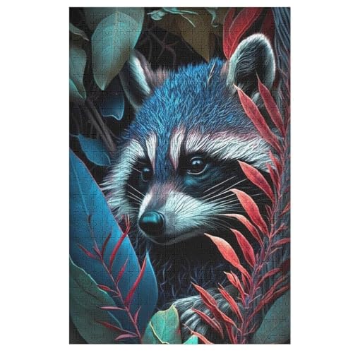 Waschbär Puzzle 1000 Teile, Holzpuzzle Herausforderndes Geschicklichkeitsspiel Für Die Ganze Familie, Kinder Erwachsenenpuzzle Ab 12 Jahren 78×53cm Waschbär Puzzle 1000 Teile, Holzpuzzle Herausforderndes Geschicklichkeitsspiel Für Die Ganze Familie, Kinder Erwachsenenpuzzle Ab 12 Jahren 78×53cm von LTTTT
