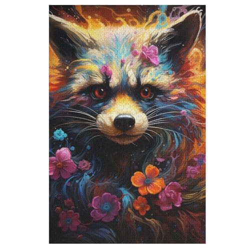 Waschbär Puzzle Für Erwachsene 1000 Teile Premium Recyceltes Brett Zum Lernen, Lernspielzeug, Familienspiele Kinder Holzpuzzle 78×53cm Waschbär Puzzle Für Erwachsene 1000 Teile Premium Recyceltes Brett Zum Lernen, Lernspielzeug, Familienspiele Kinder Holzpuzzle 78×53cm von LTTTT