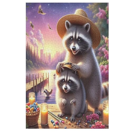 Waschbär Puzzles 1000 Teile Erwachsener Kniffel Spaß Für Die Ganze Familie, Holzpuzzle Kinder Erwachsene, Impossible Puzzle Schwer 78×53cm Waschbär Puzzles 1000 Teile Erwachsener Kniffel Spaß Für Die Ganze Familie, Holzpuzzle Kinder Erwachsene, Impossible Puzzle Schwer 78×53cm von LTTTT