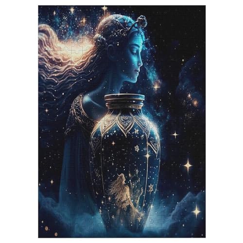 Wassermann 300 Teile Holzpuzzle,einzigartiges Puzzle, Geschenk Für Erwachsene,Familienspiel,Herausforderungsaktivität,42×30cm von LTTTT