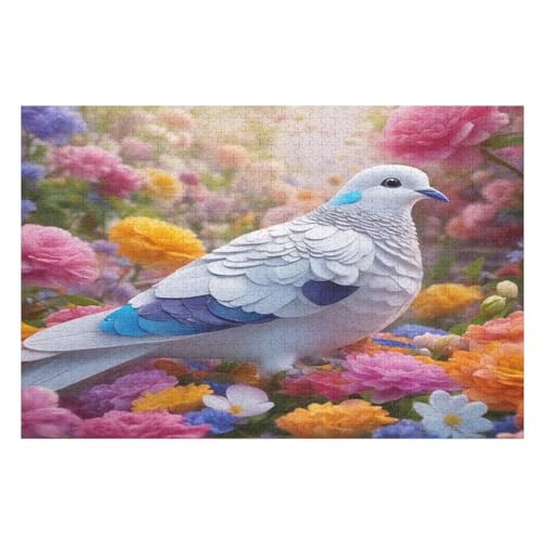 Weiße Taube -Puzzle, 1000 Teile,Holzpuzzle Für Erwachsene Kinder, Lustiges Spielzeug, Denkspiel, Bildungsspiel, （75×50cm） von LTTTT