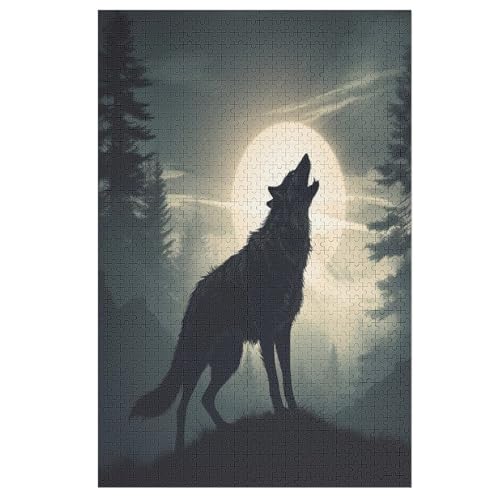 Wolf Holzpuzzle - 1000 Teiliges Jigsaw Knobelspiel - Puzzle Für Erwachsene & Kinder - Outdoor & Reisespielzeug 78×53cm von LTTTT