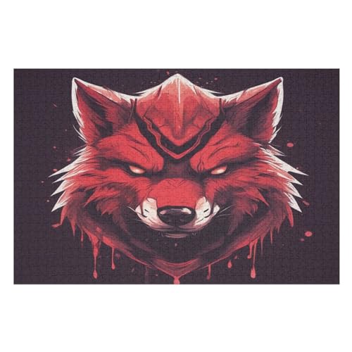 Wolf Puzzle Für Erwachsene 1000 Teile Premium Recyceltes Brett Zum Lernen, Lernspielzeug, Familienspiele Kinder Holzpuzzle （75×50cm） von LTTTT