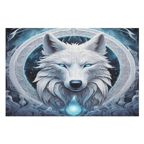 Wolf Puzzles 1000 Teile Erwachsener Kniffel Spaß Für Die Ganze Familie, Holzpuzzle Kinder Erwachsene, Impossible Puzzle Schwer （75×50cm） von LTTTT