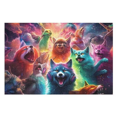Wolf Puzzles 1000 Teile Erwachsener Kniffel Spaß Für Die Ganze Familie, Holzpuzzle Kinder Erwachsene, Impossible Puzzle Schwer （75×50cm） von LTTTT
