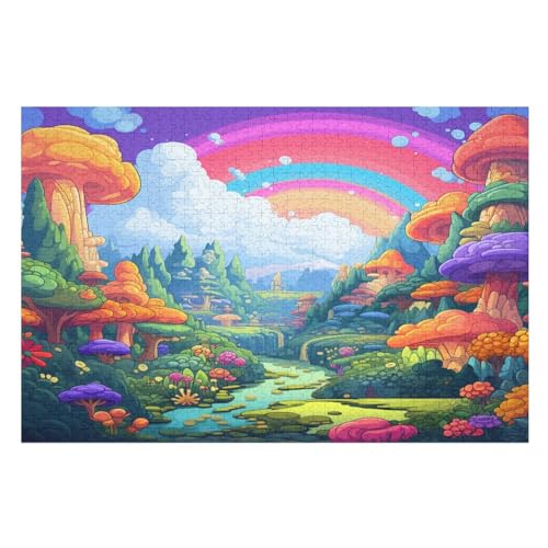 Wunderland Puzzles 1000 Teile Erwachsener Kniffel Spaß Für Die Ganze Familie, Holzpuzzle Kinder Erwachsene, Impossible Puzzle Schwer （75×50cm） von LTTTT
