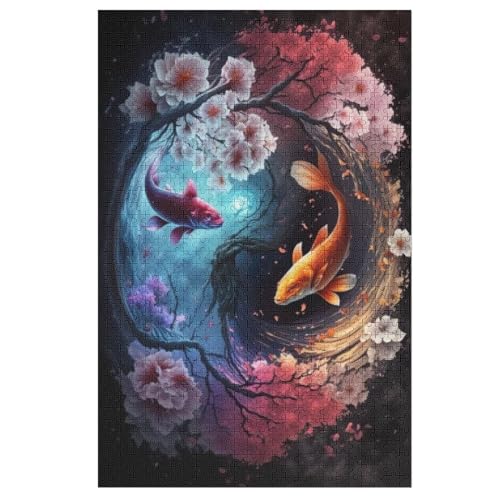 Yin-und-Yang-Reise Puzzles 1000 Teile Erwachsener Kniffel Spaß, Holzpuzzle Kinder Erwachsene, Impossible Puzzle Schwer 78×53cm von LTTTT