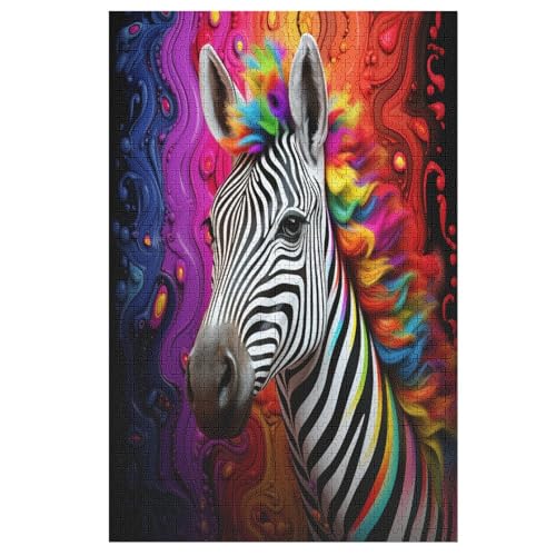 Zebra 1000 Teile Puzzles Für Erwachsene Holzpuzzle Familienpuzzlespiel Stressabbau-Puzzle Für Erwachsene Kinder Ab 12 Jahren 78×53cm von LTTTT
