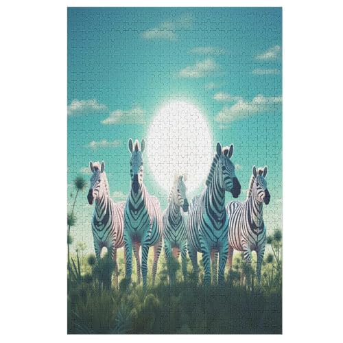 Zebra Puzzle 1000 Teile, Holzpuzzle Herausforderndes Geschicklichkeitsspiel Für Die Ganze Familie, Kinder Erwachsenenpuzzle Ab 12 Jahren 78×53cm von LTTTT