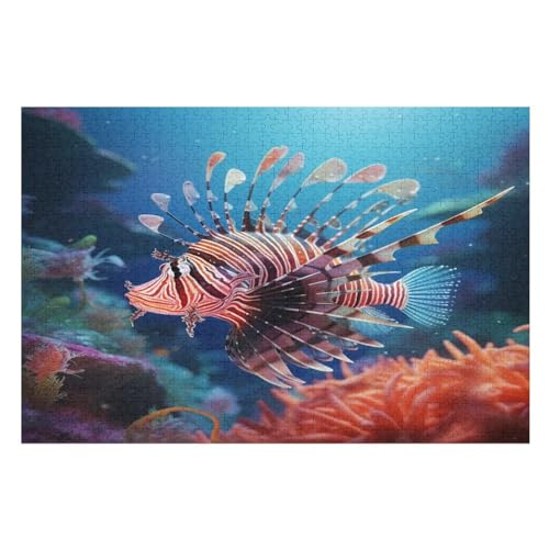 bunt Fisch Holzpuzzle Für Erwachsene Teenager Stress Abbauen Familien-Puzzlespiel Poster 1000-teiliges Puzzle Kinder Lernspiel （75×50cm） von LTTTT