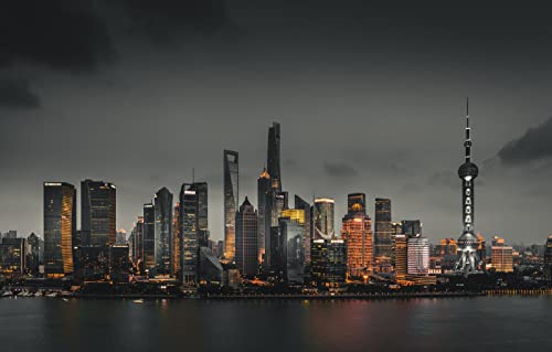 3D-Puzzle 1000 Teile Stadtlichter Architektur Shanghai China 38x52CM von LUAJZF