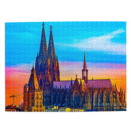 Deutschland Köln Puzzle 1000 Teile für Erwachsene Kinder PaperyTravel Geschenk Souvenir 38x52CM von LUAJZF