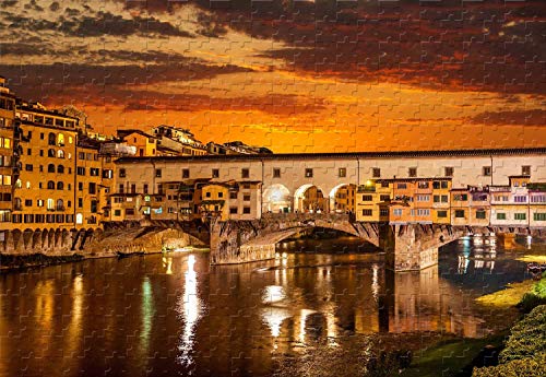 Ponte Vecchio Alte Brücke Florenz Italien 2000 Teile Puzzle '' BassPuzzleteile passen perfekt zusammen, 70 x 100 cm von LUAJZF