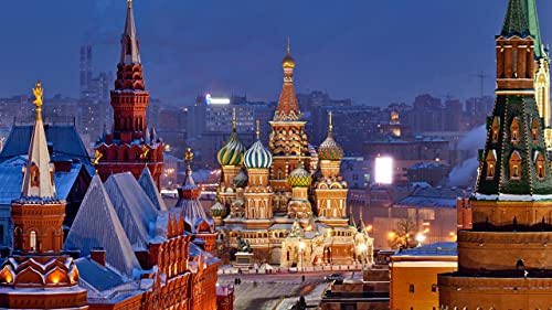 Puzzle 1000 Teile, Basilius-Kathedrale, Moskauer Schloss, 3D-Puzzles 26x38CM von LUAJZF
