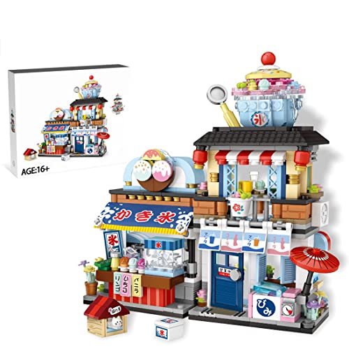 LUBBY Japanische Straßenszene Spielzeug Bauklötze Set, EIS Getränke Shop Modell, Architektur Mini Bausteine, Dekorative Ornamente, 668Teile von LUBBY
