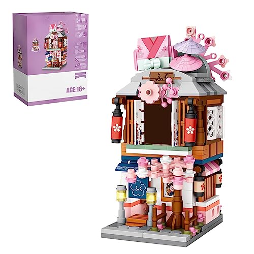 LUBBY Japanische Straßenszene Spielzeug Bauklötze Set, Kimono Laden Modell, Architektur Mini Bausteine, Dekorative Ornamente, 418Teile von LUBBY