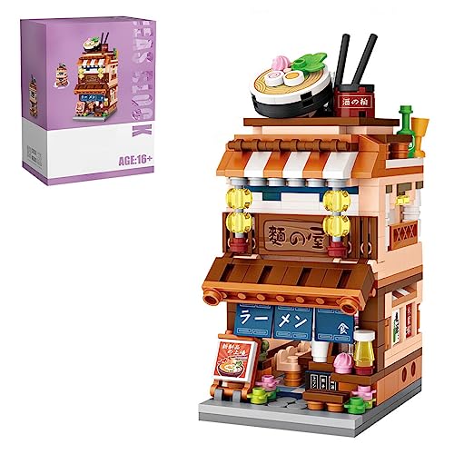 LUBBY Japanische Straßenszene Spielzeug Bauklötze Set, Ramen Shop Modell, Architektur Mini Bausteine, Dekorative Ornamente, 412Teile von LUBBY