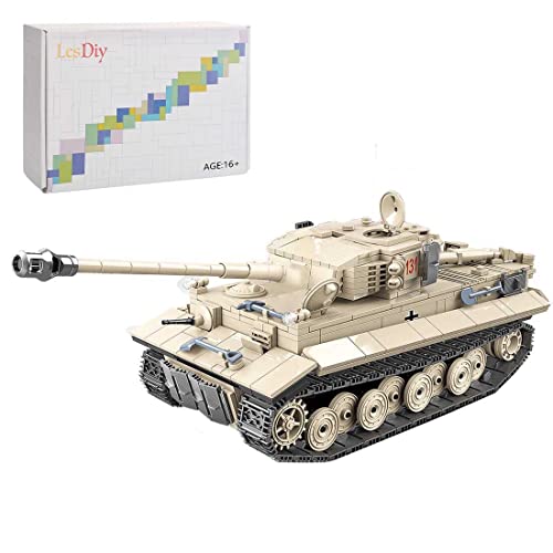 LUBBY WW2 Militär Panzer Modell, Tiger Tank 131, 1018Teile Technik Bewaffnete Panzer, Tank für Erwachsene und Kinder von LUBBY