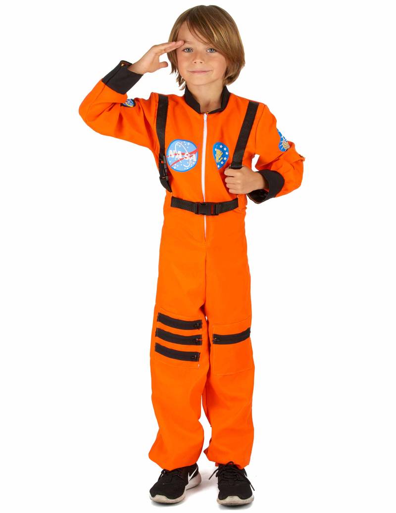 Astronaut Kostüm für Jungen rot-schwarz von KARNEVAL-MEGASTORE