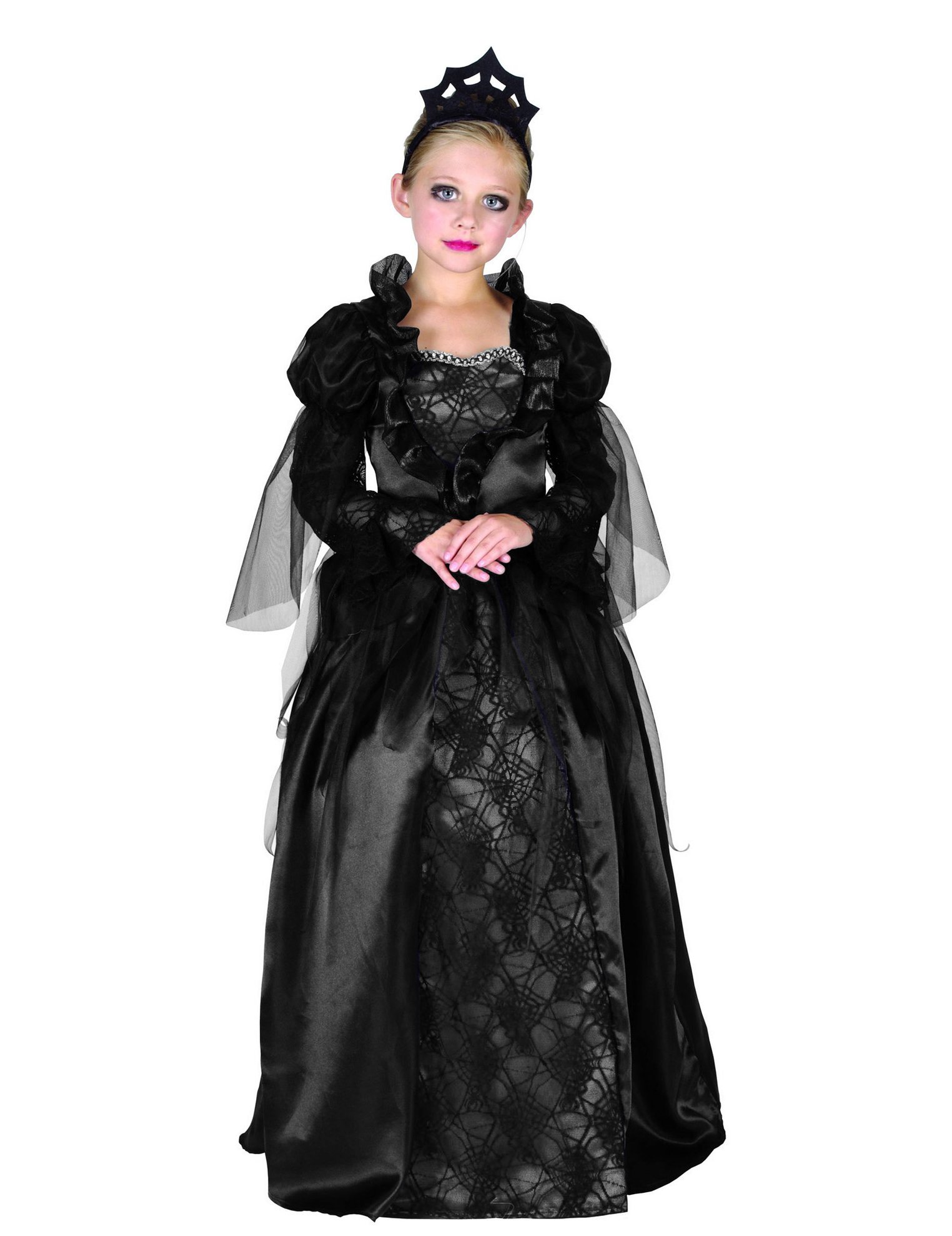 Barocke Vampirin Halloween-Kinderkostüm schwarz von KARNEVAL-MEGASTORE