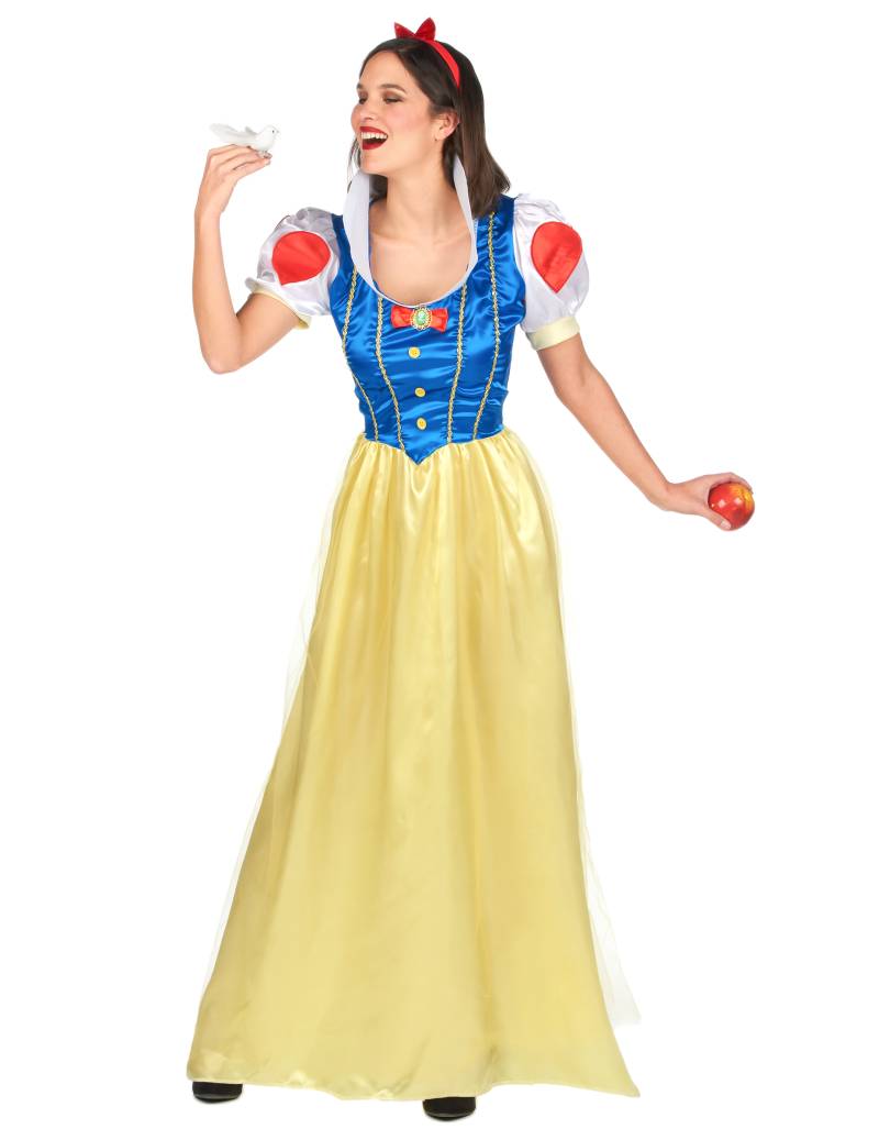 Bezaubernde Märchen-Prinzessin Damenkostüm Schneewittchen gelb-blau-rot von KARNEVAL-MEGASTORE