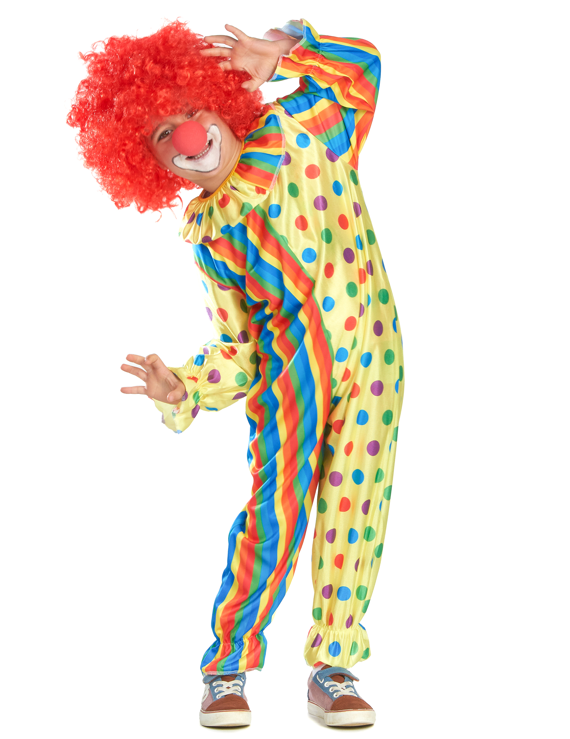 Clown Kinder-Kostüm bunt von KARNEVAL-MEGASTORE