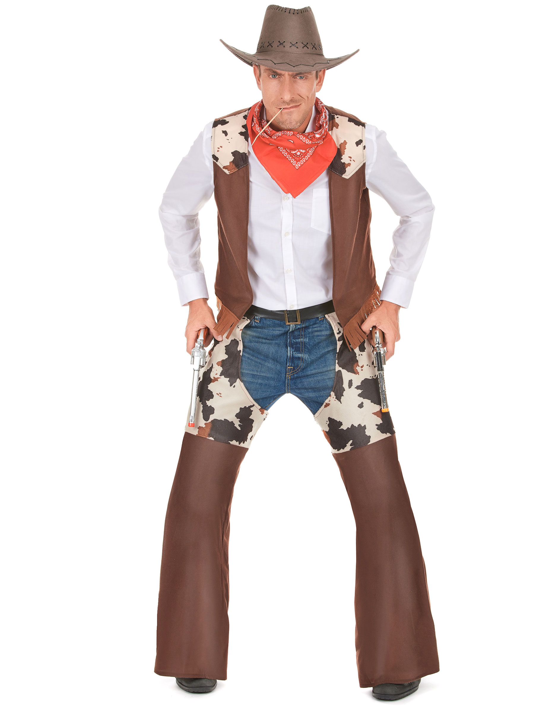 Cowboy-Herrenkostüm Wilder Westen braun-beige von KARNEVAL-MEGASTORE