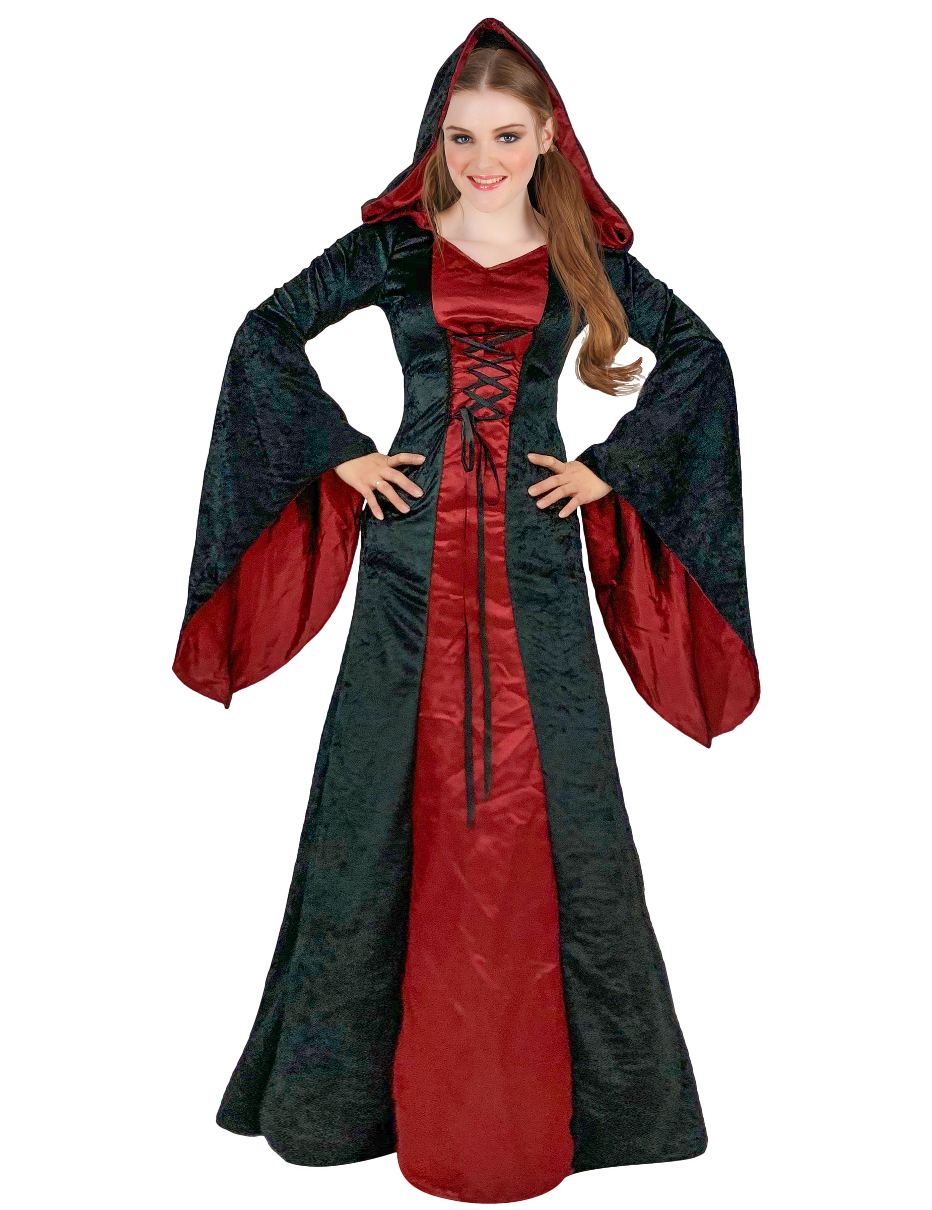 Düstere Kultistin Gothic-Damenkostüm für Halloween schwarz-rot Düstere Kultistin Gothic-Damenkostüm für Halloween schwarz-rot von KARNEVAL-MEGASTORE