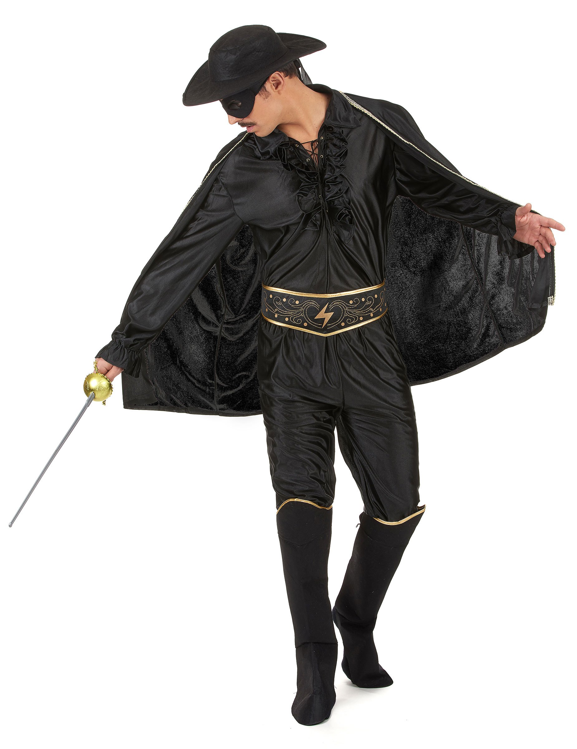 Düsteres Zorro Herrenkostüm schwarz von LUCIDA