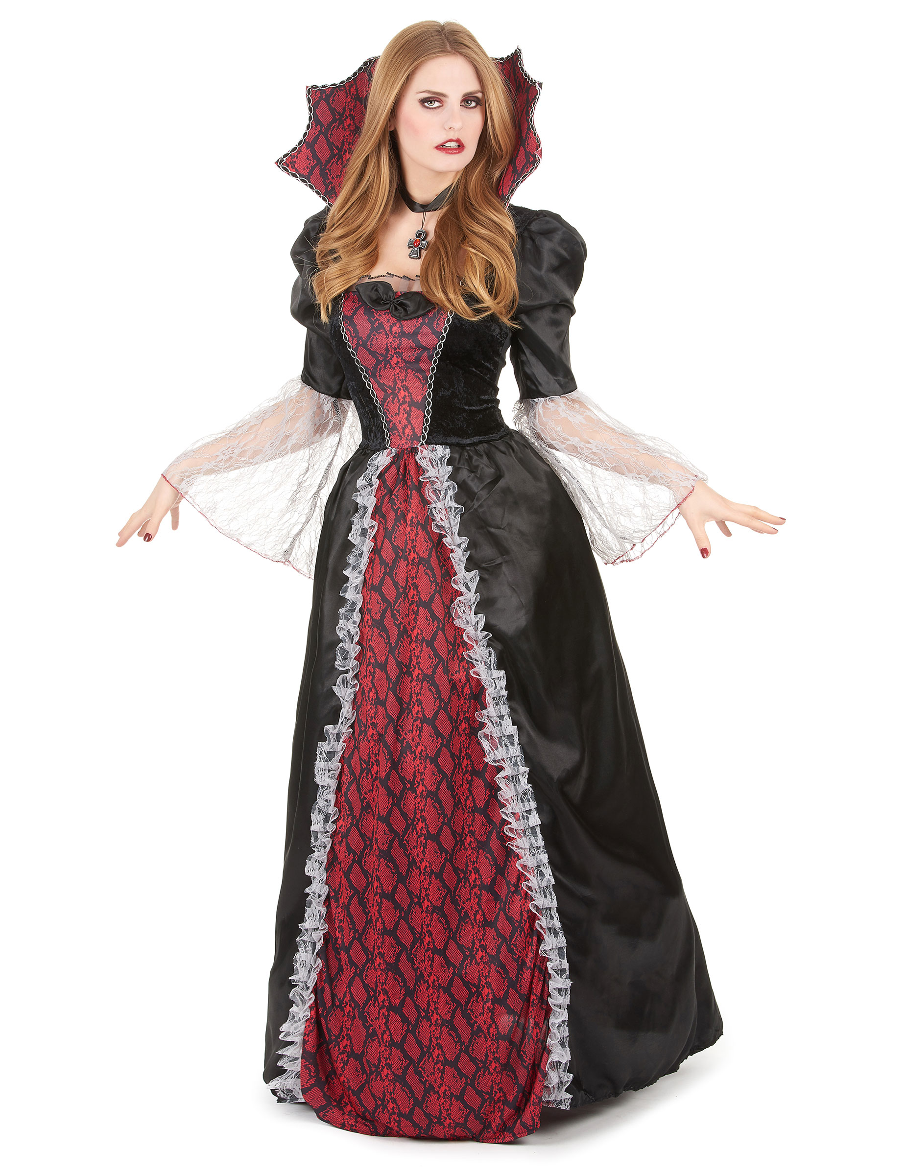 Edle Vampirdame Halloween Damenkostüm schwarz-rot Edle Vampirdame Halloween Damenkostüm schwarz-rot von LUCIDA