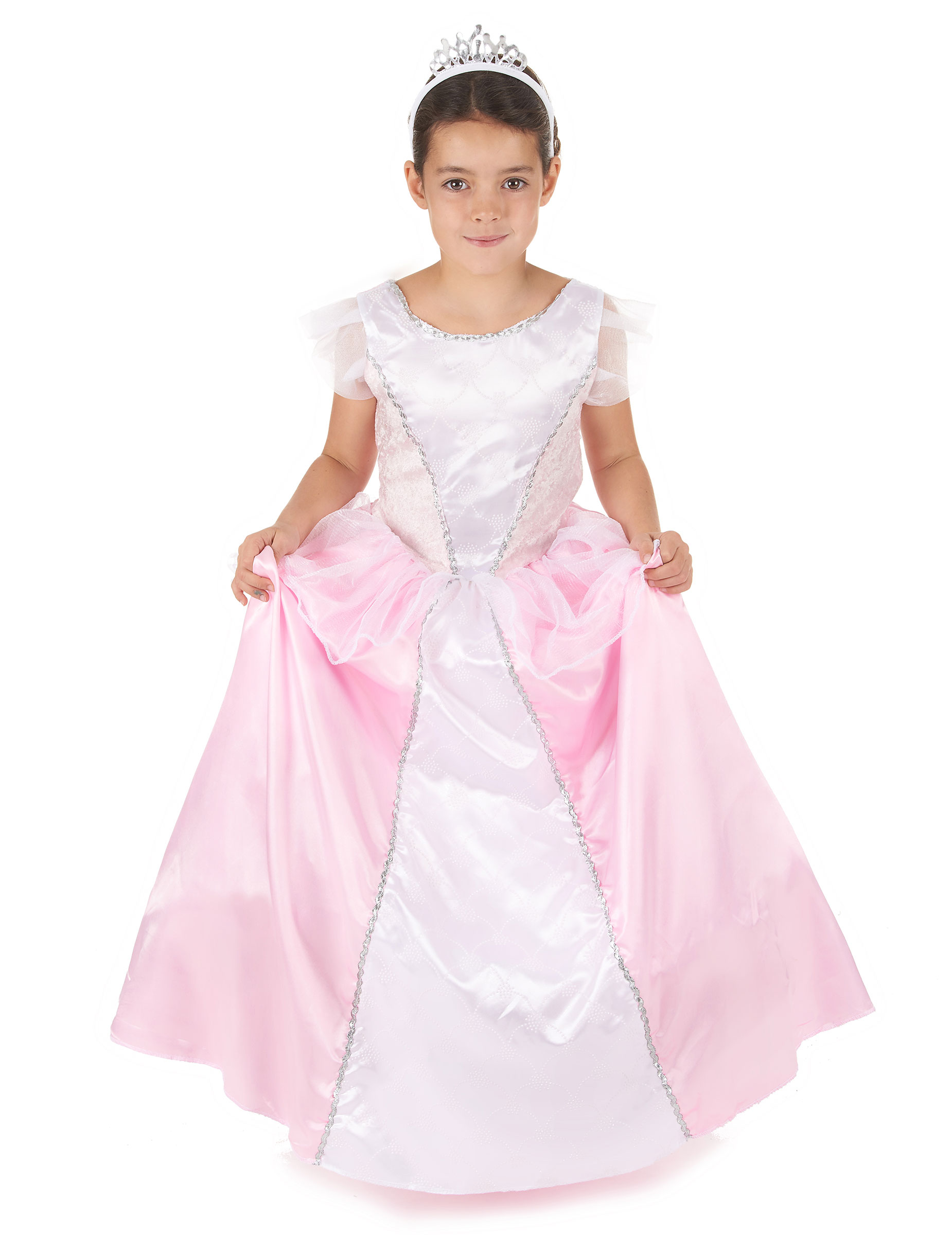Edles Prinzessinnen-Kostüm für Mädchen rosa-weiss von LUCIDA